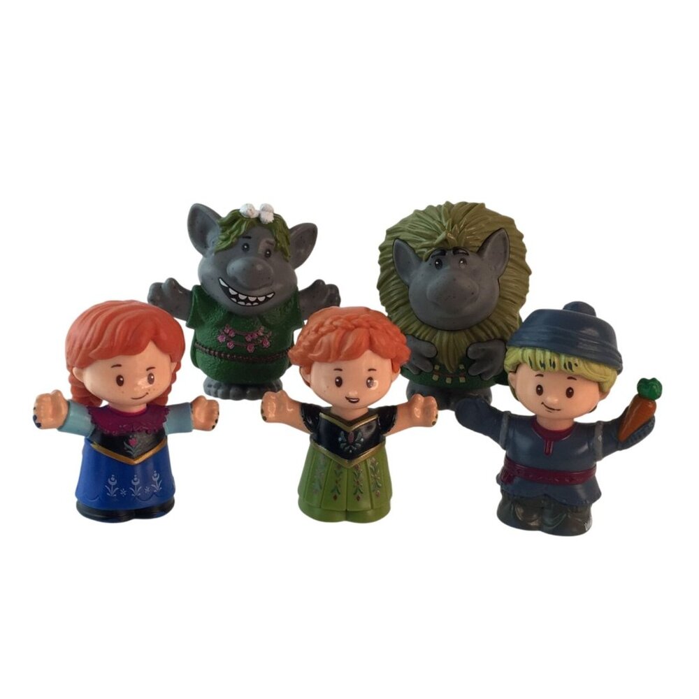 Fisher Price Little People Disney Frozen Anna Kristoff Bulda Grand Pabbie Troll